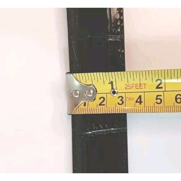 Onyx by Brighton Black Croc Embossed Leather Men’s Belt Silver Buckle Size 48 - Picture 16 of 16